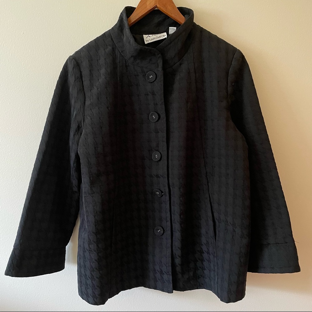 Linea by Louis Dell’Olio Black Houndstooth Texture Jacket